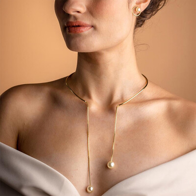 Simple Pearl Open Collar Necklace