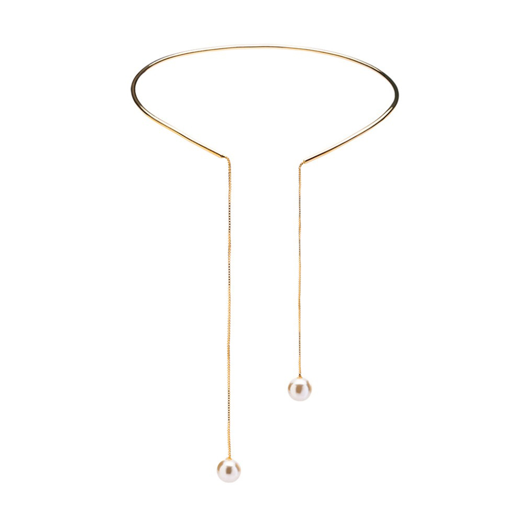 Simple Pearl Open Collar Necklace