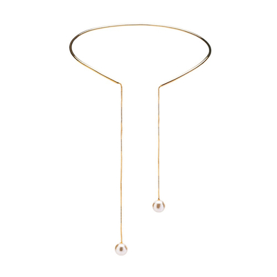 Simple Pearl Open Collar Necklace