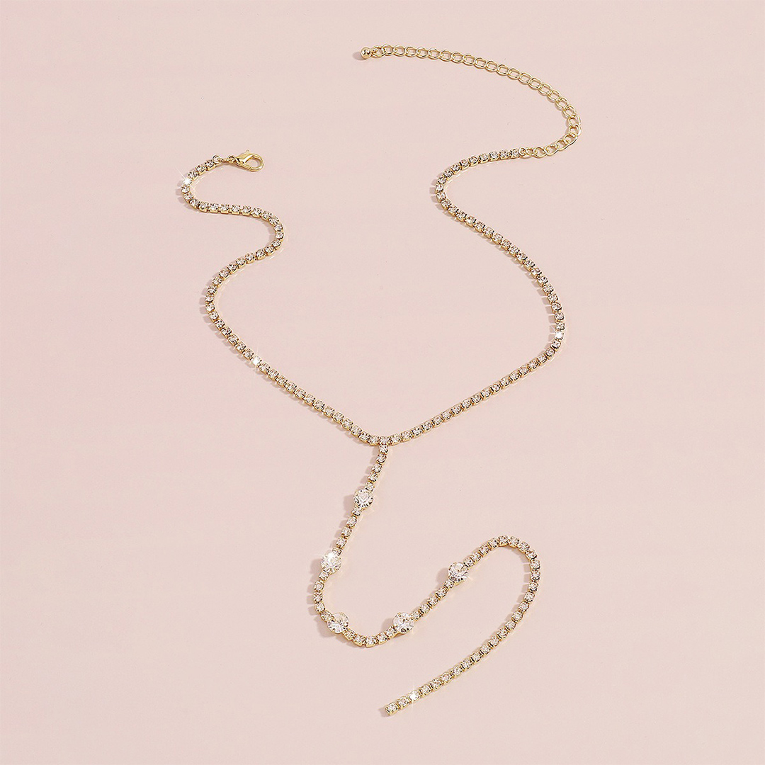 Sexy Rhinestone Long Y-Shaped Lariat Necklace