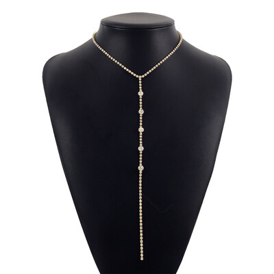 Sexy Rhinestone Long Y-Shaped Lariat Necklace