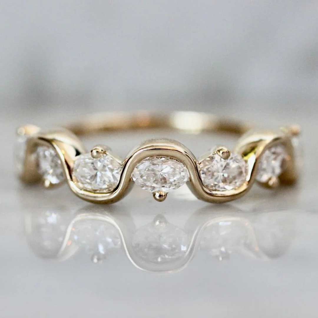 1.8CT Oval Cut Moissanite Wedding Bands Sets In Sterling Silver