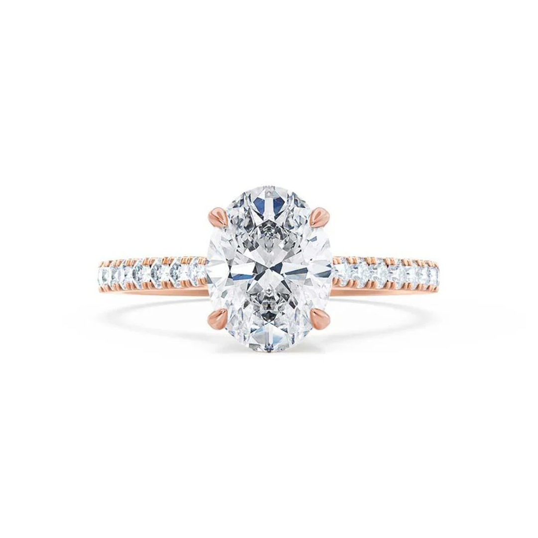 2.1CT 6*8mm Oval Cut Moissanite Engagement Rings In Sterling Silver