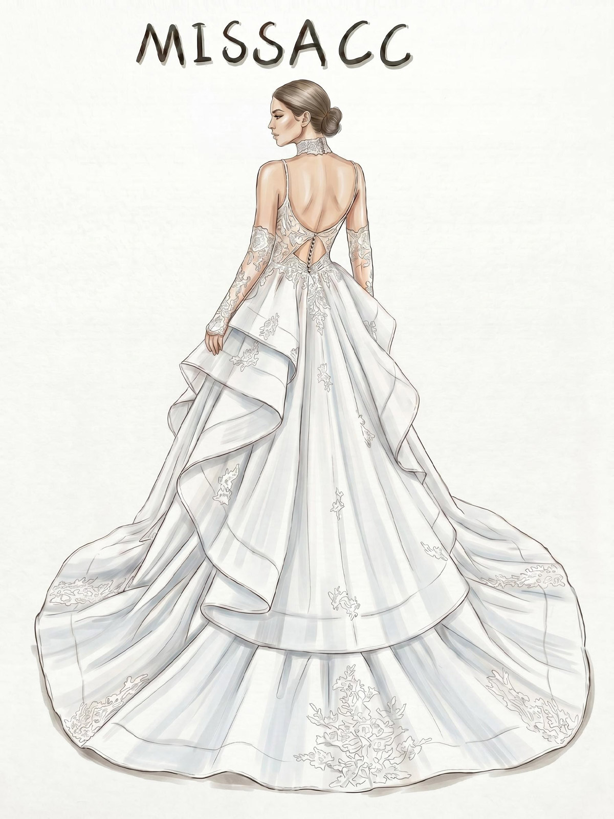 Trumpet/Mermaid Plunge Neck Sleeveless Detachable Lace/Elastic Satin Bride Wedding Dress With Appliques Lace