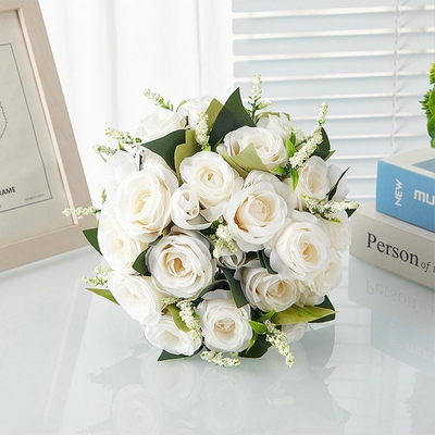 Artificial Wedding Flowers Round Silk Flower Roses Bridal Bouquets