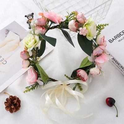 Forest-Style Wicker Peony Artificial Flower Crown