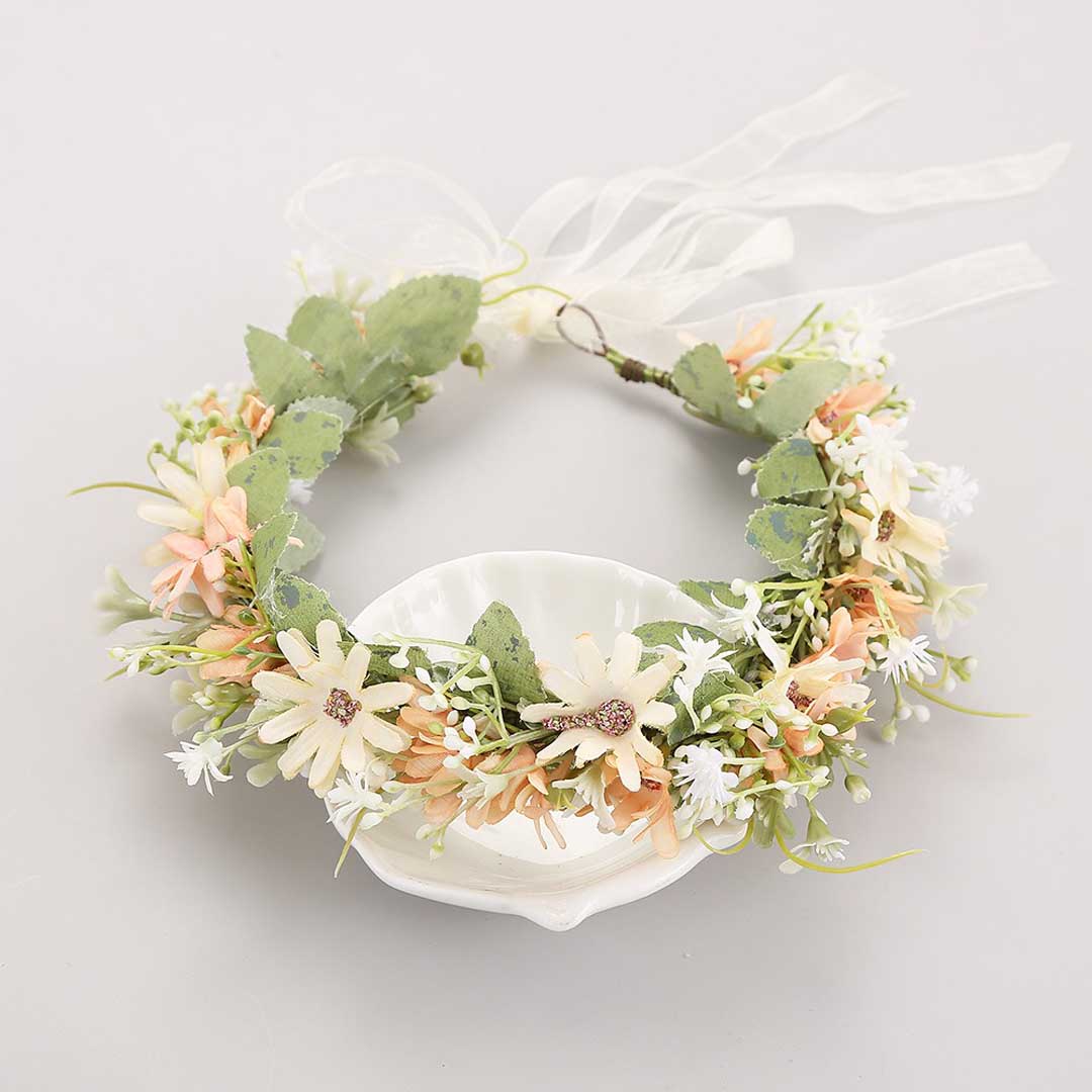 Rustic Daisy Artificial Flower Crown