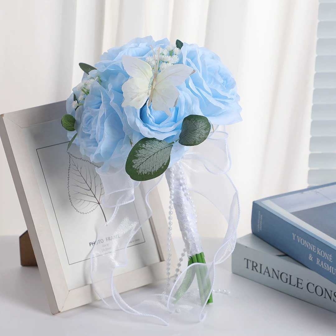 Elegant Peony Artificial Nosegay With Tulle/Pearls/Butterflies