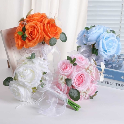 Elegant Peony Artificial Nosegay With Tulle/Pearls/Butterflies
