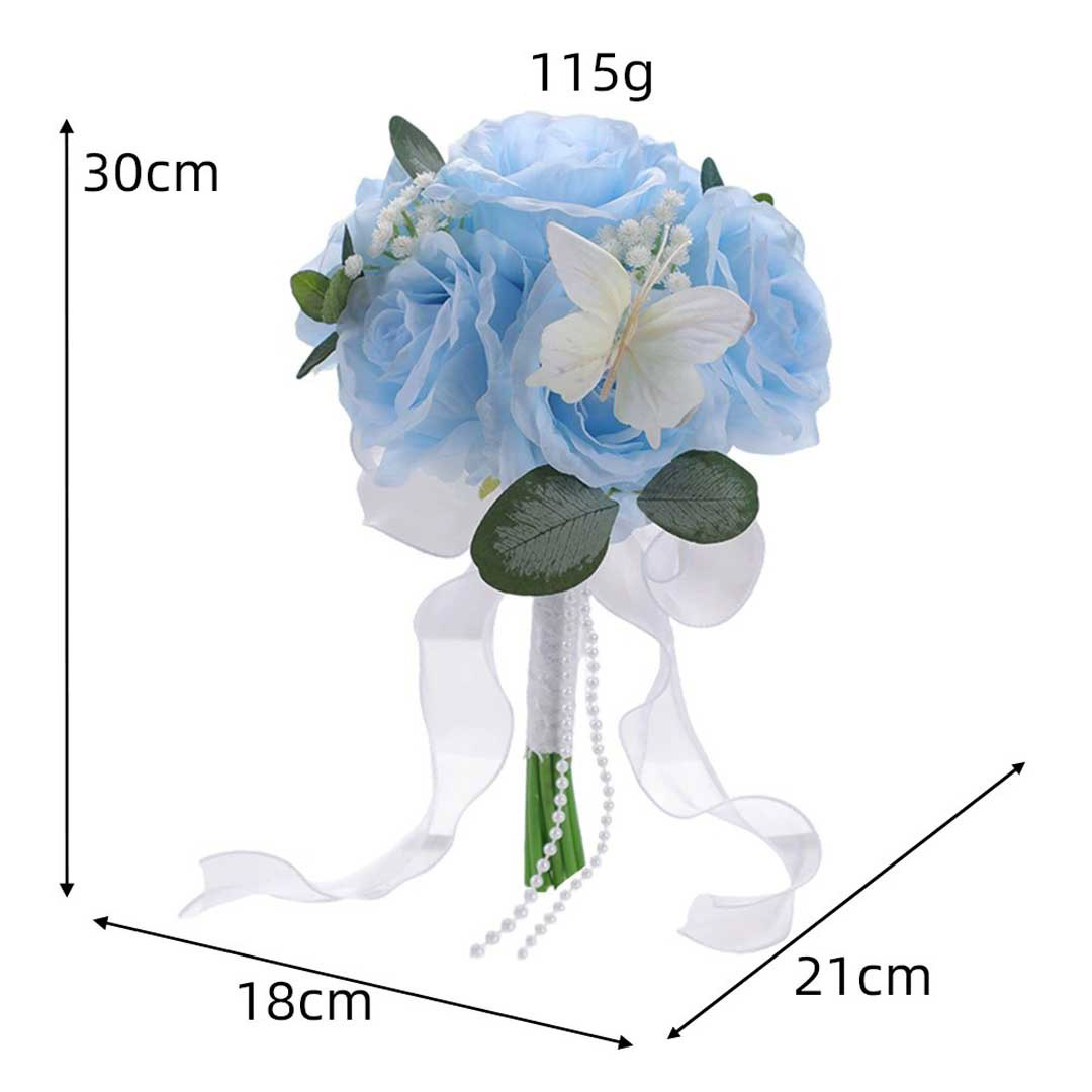 Elegant Peony Artificial Nosegay With Tulle/Pearls/Butterflies