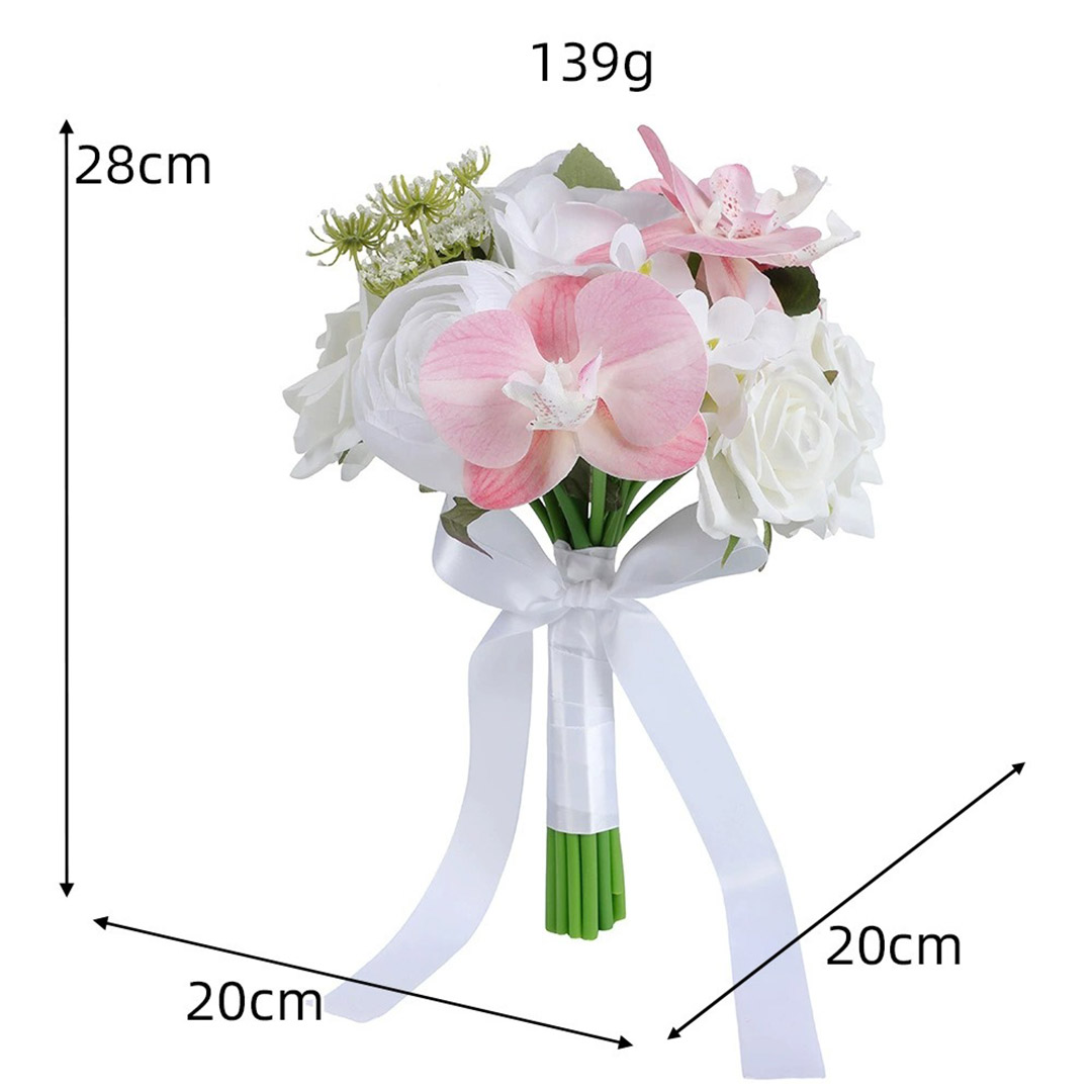 European Phalaenopsis Rose Nosegay With Satin Bow