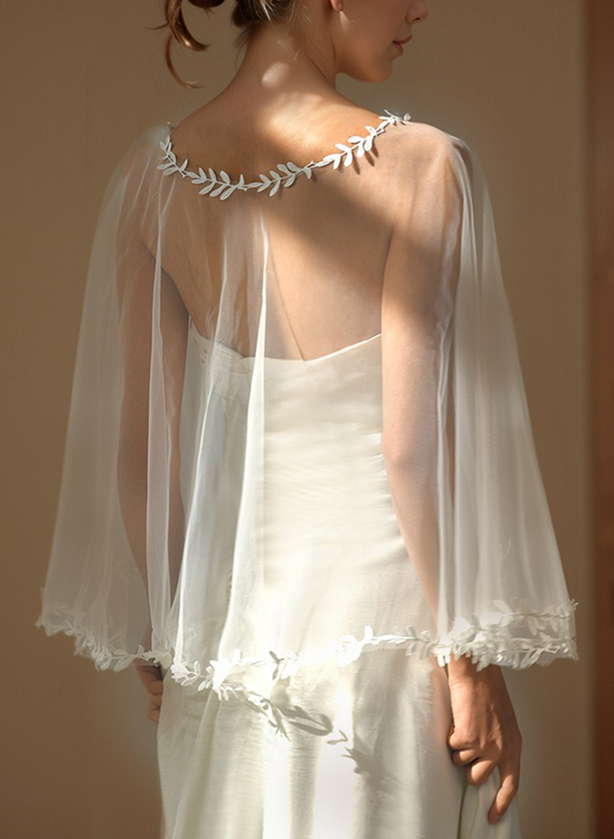Pullover Tulle Shawl With Lace