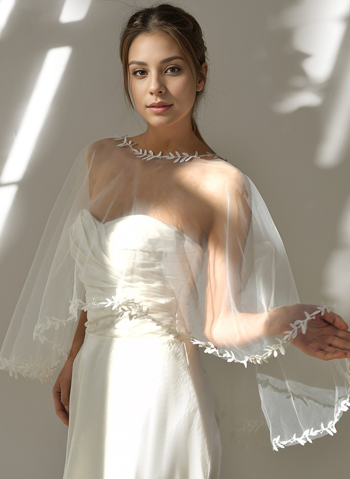 Pullover Tulle Shawl With Lace