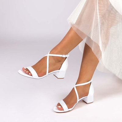 Low Heel Silk Like Satin Open Toe Wedding Shoes