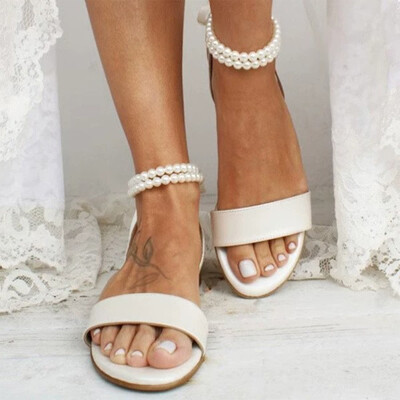 Flat Heel PU Leather Round Toe Wedding Shoes