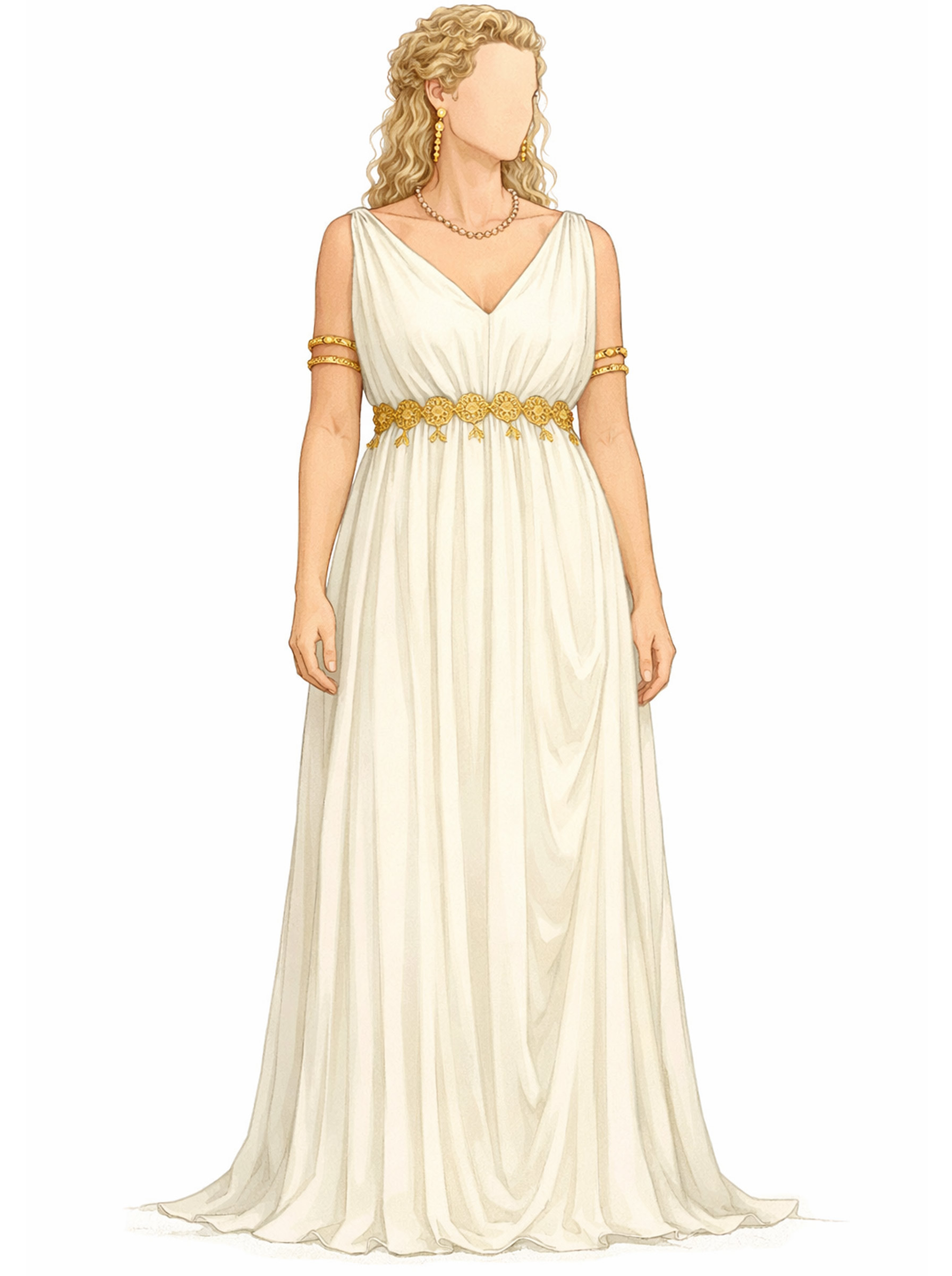 A-Line V-Neck Sleeveless Court Train Chiffon Evening Dresses With Pleated/Sash