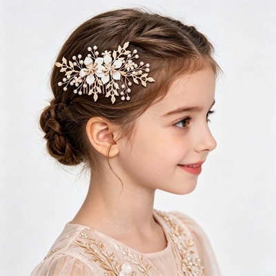 Hair Comb Bridal Headpiece With Faux Pearl