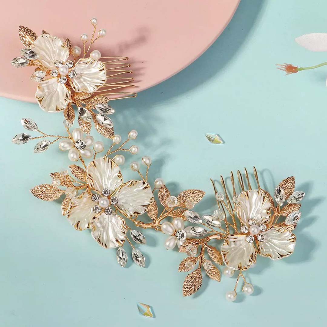 Floral Hair Comb Bridal Headpiece