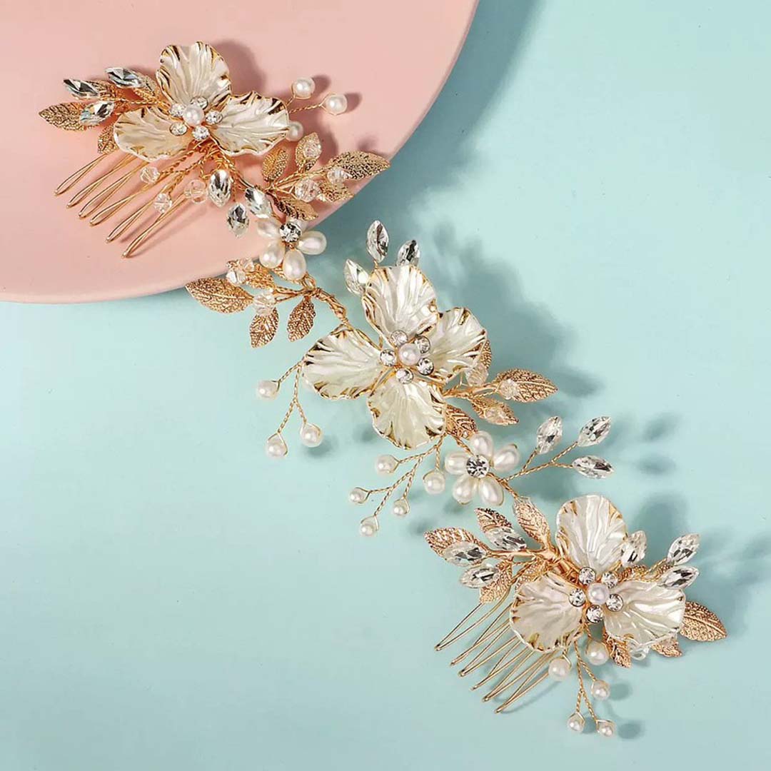 Floral Hair Comb Bridal Headpiece