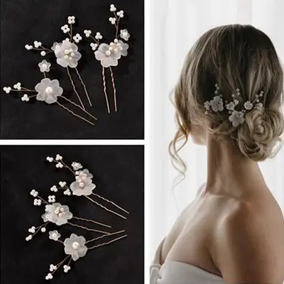 Pearl/Floral Hairpin Bridal Headpiece