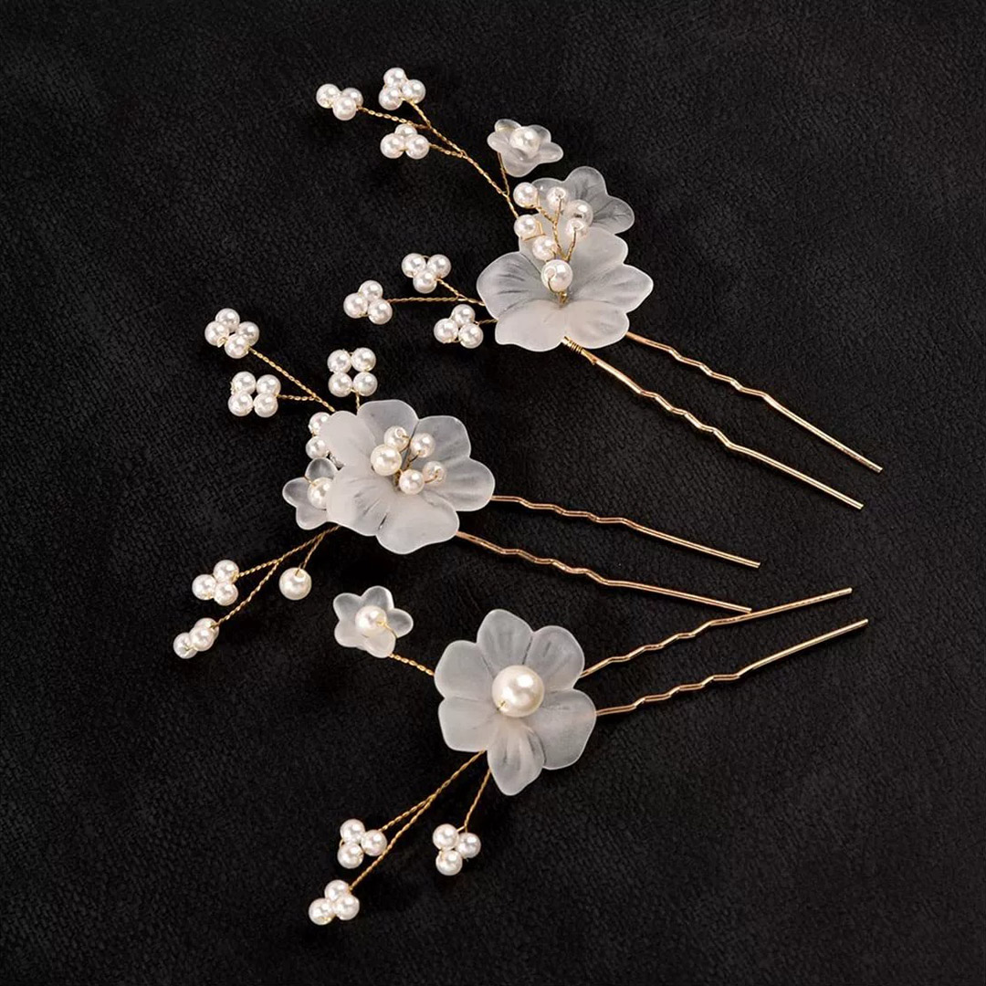 Pearl/Floral Hairpin Bridal Headpiece