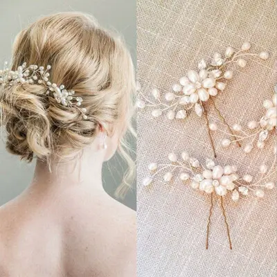 Pearl Hairpins Bridal Headpiece