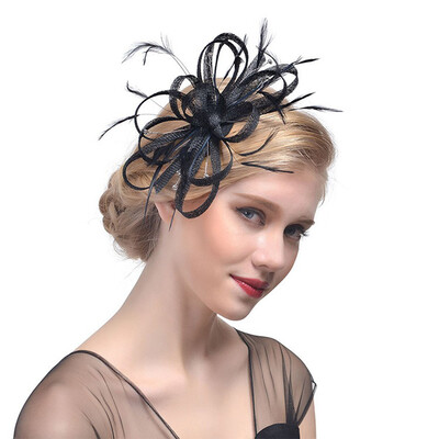Elegant Feather Mesh Tea Party Fascinators With Clip