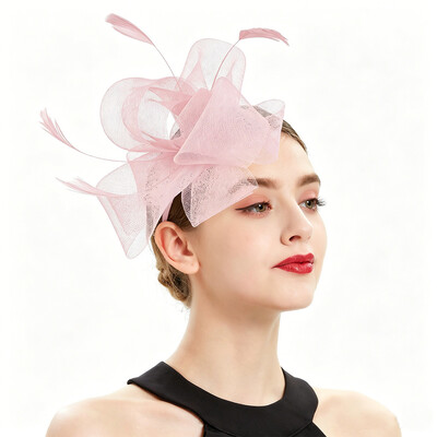 Elegant Faux Feather Flower Mesh Kentucky Derby Fascinators With Headband
