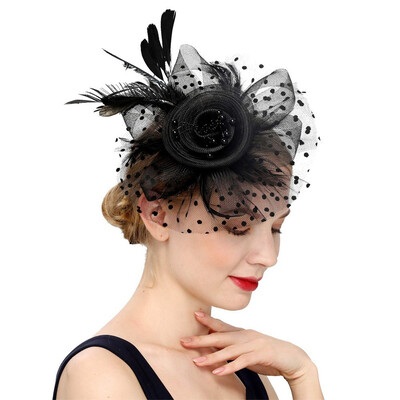 Elegant Faux Feather Flower Mesh Kentucky Derby Fascinators With Headband
