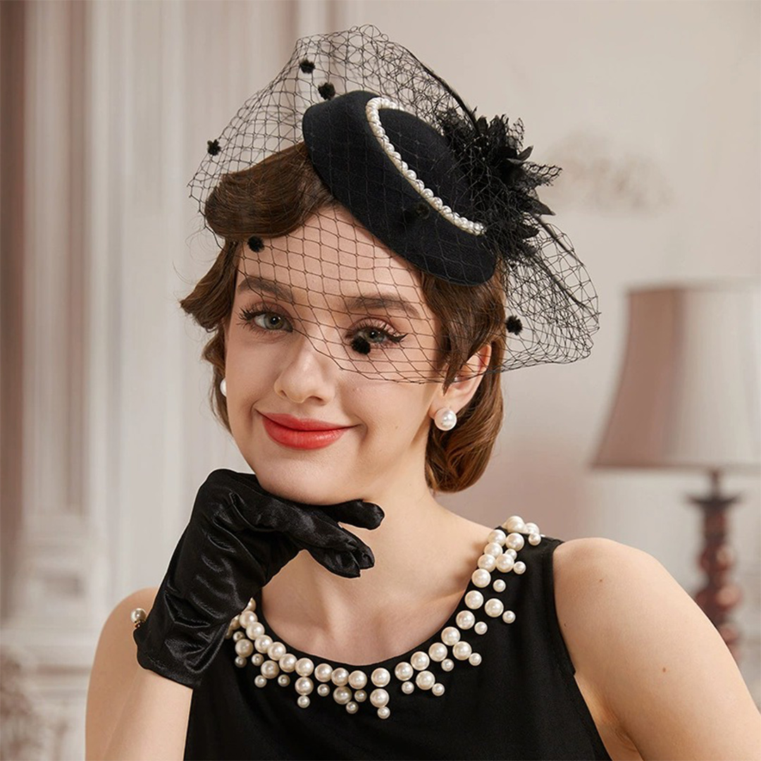 Elegant Faux Pearl Mesh Kentucky Derby Fascinators With Headband