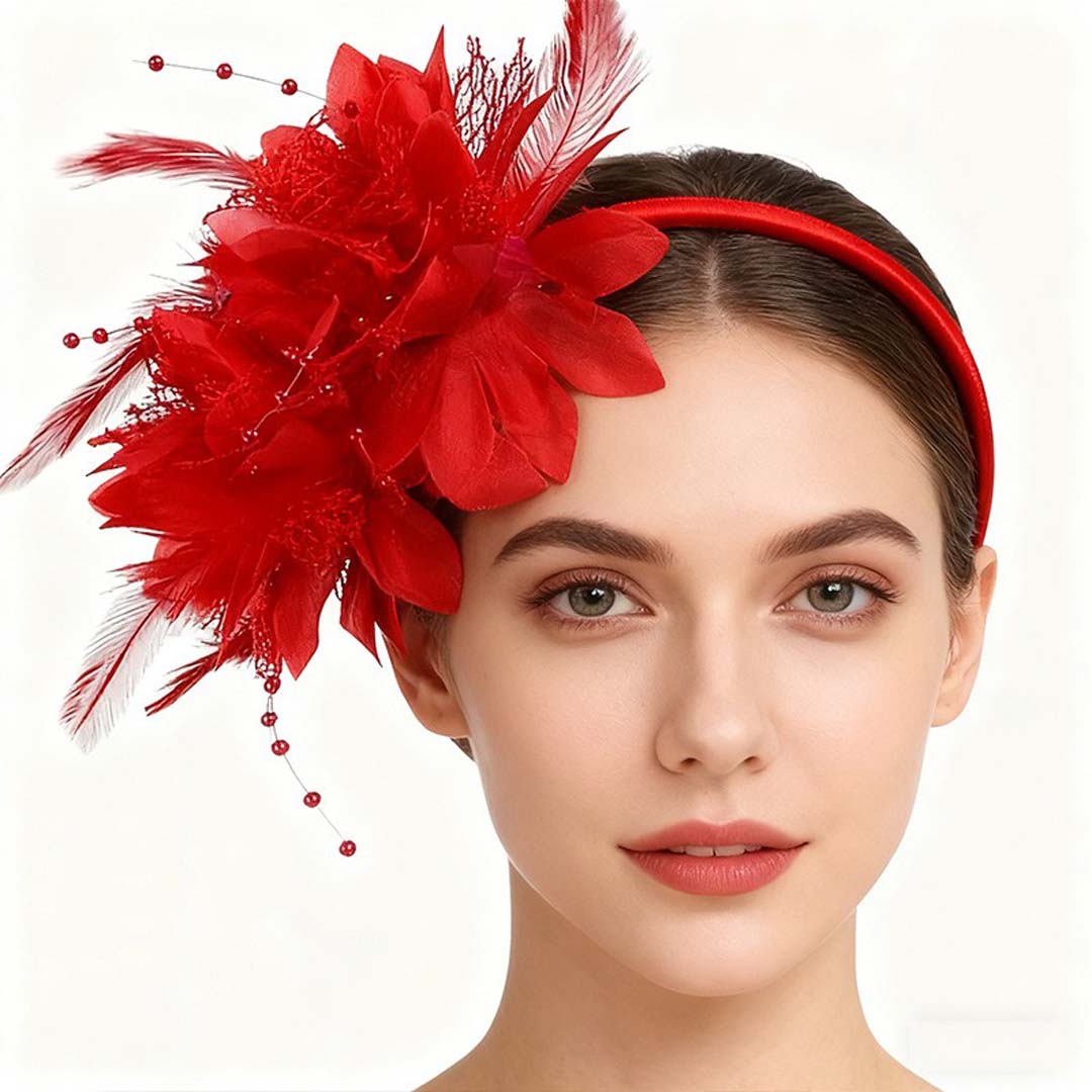 Elegant Faux Feather Flower Tea Party Cocktail Kentucky With Headband