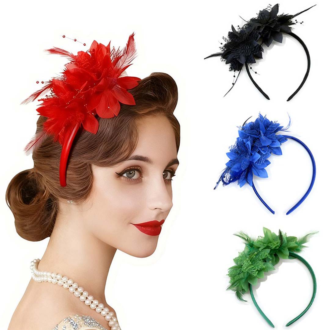 Elegant Faux Feather Flower Tea Party Cocktail Kentucky With Headband