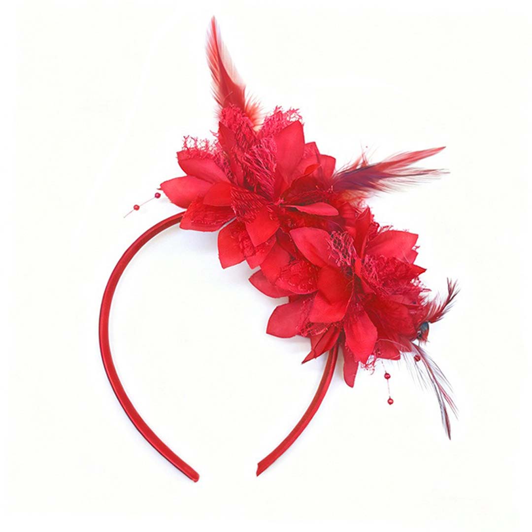 Elegant Faux Feather Flower Tea Party Cocktail Kentucky With Headband