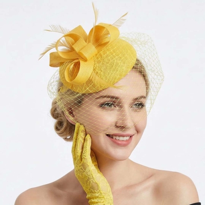 Elegant Faux Feather Flower Mesh Kentucky Derby Fascinators With Headband