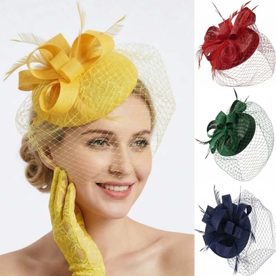 Elegant Faux Feather Flower Mesh Kentucky Derby Fascinators With Headband
