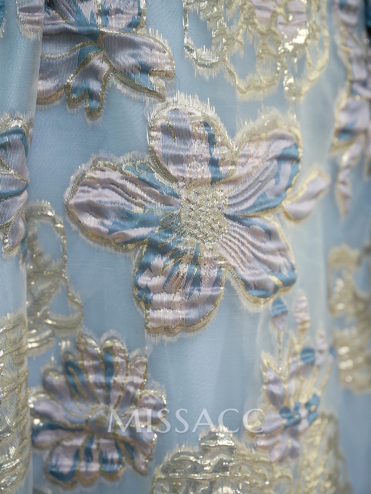 A-Line One-Shoulder Sleeveless Floor-Length Jacquard Mother Of The Bride Dresses With Floral-Print