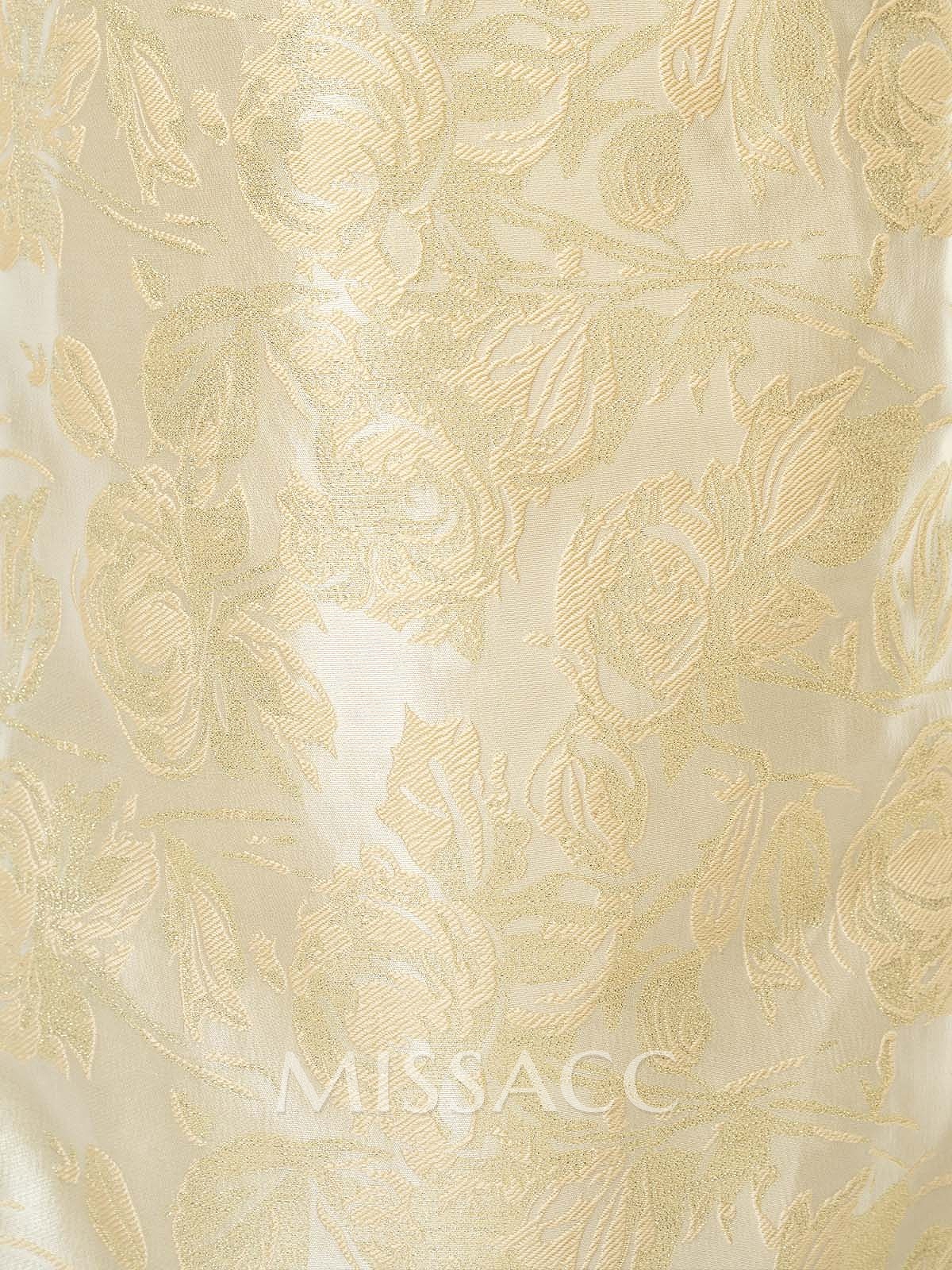 Sheath/Column One-Shoulder Sleeveless Floor-Length Jacquard Mother Of The Bride Dresses With Bow(s)/Back Slit