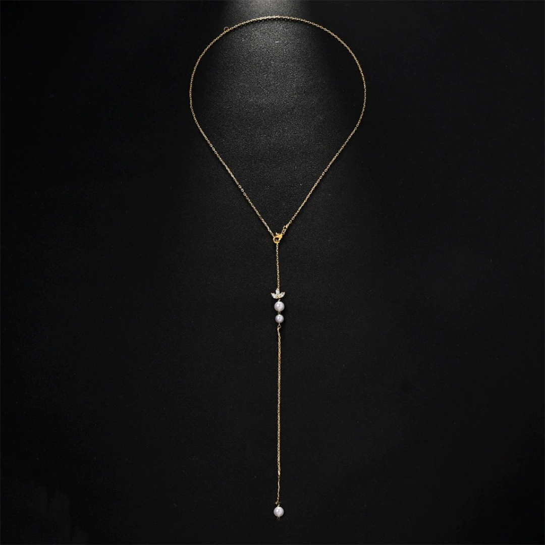 Pearl Back Chain Bridal Necklace