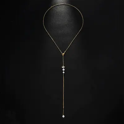 Pearl Back Chain Bridal Necklace