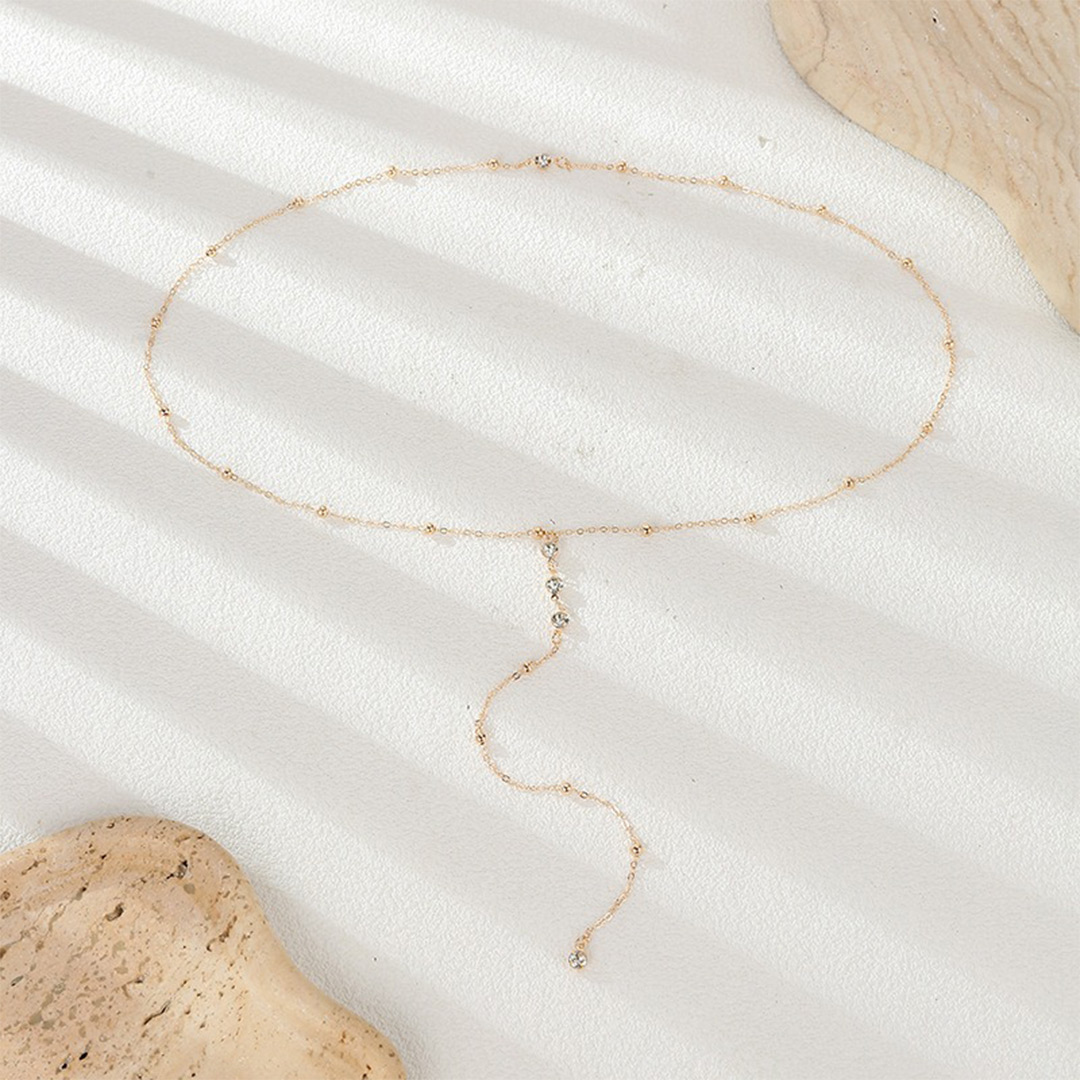 Rhinestone Back Chain Bridal Necklace