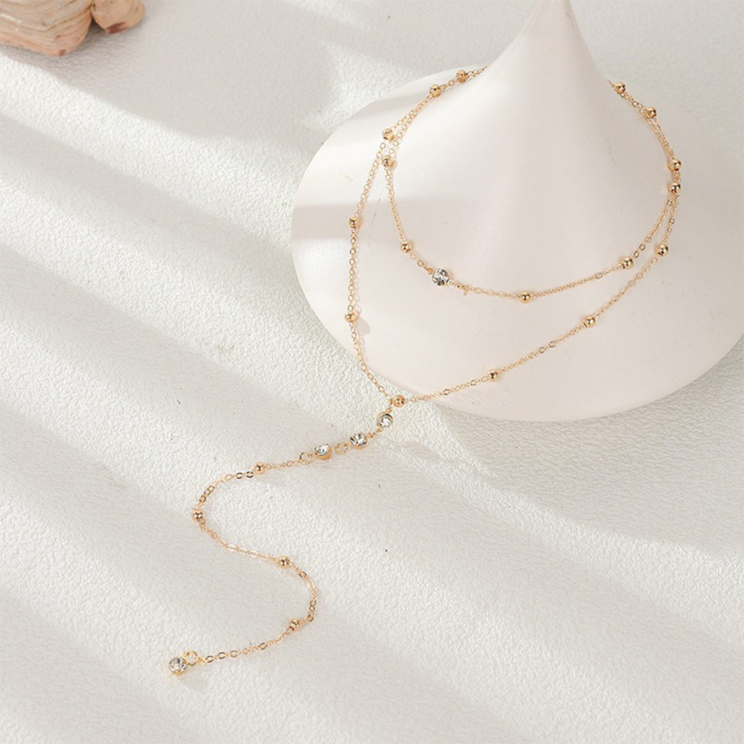 Rhinestone Back Chain Bridal Necklace