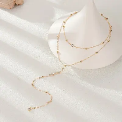 Rhinestone Back Chain Bridal Necklace