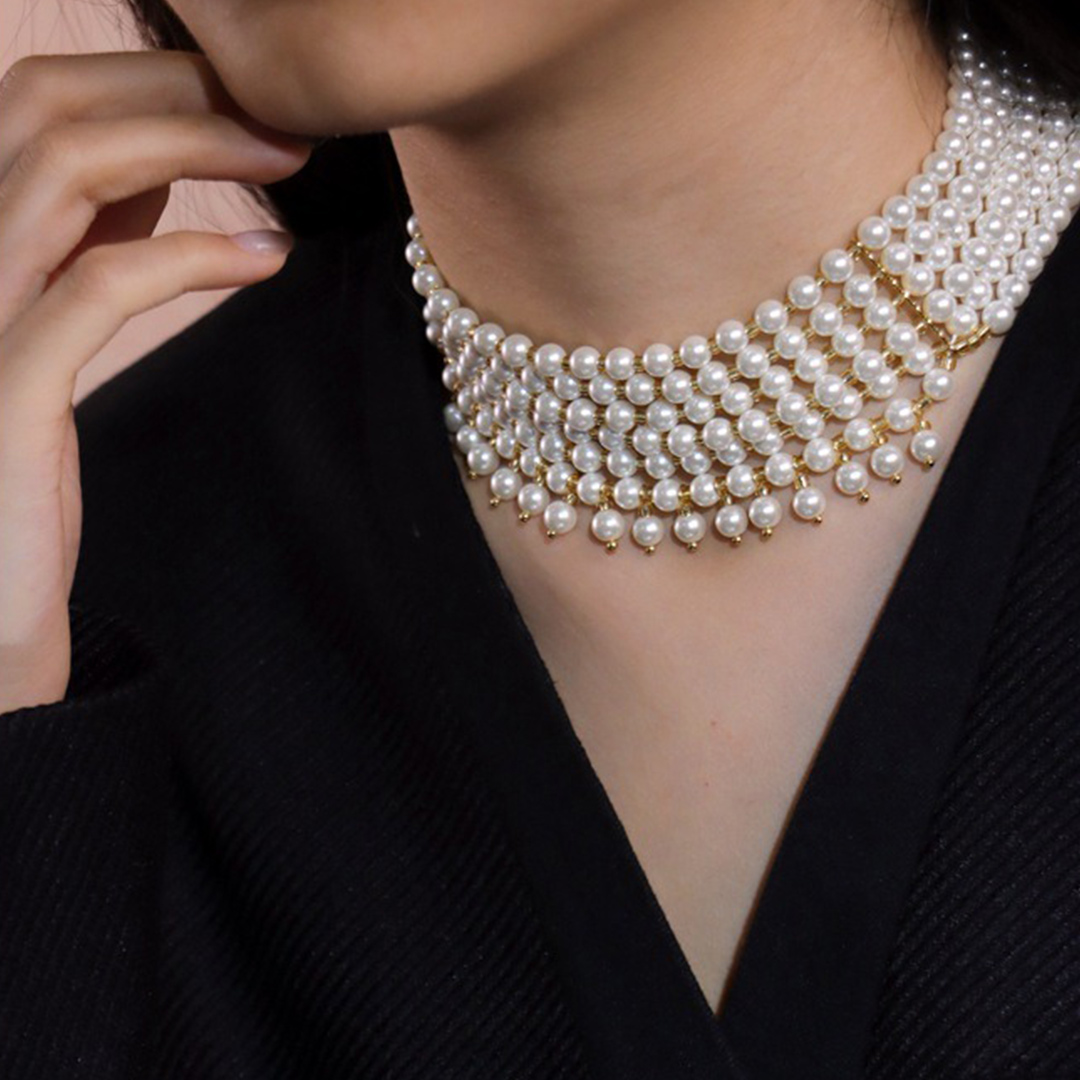Retro Multi-Layered Pearl Necklaces