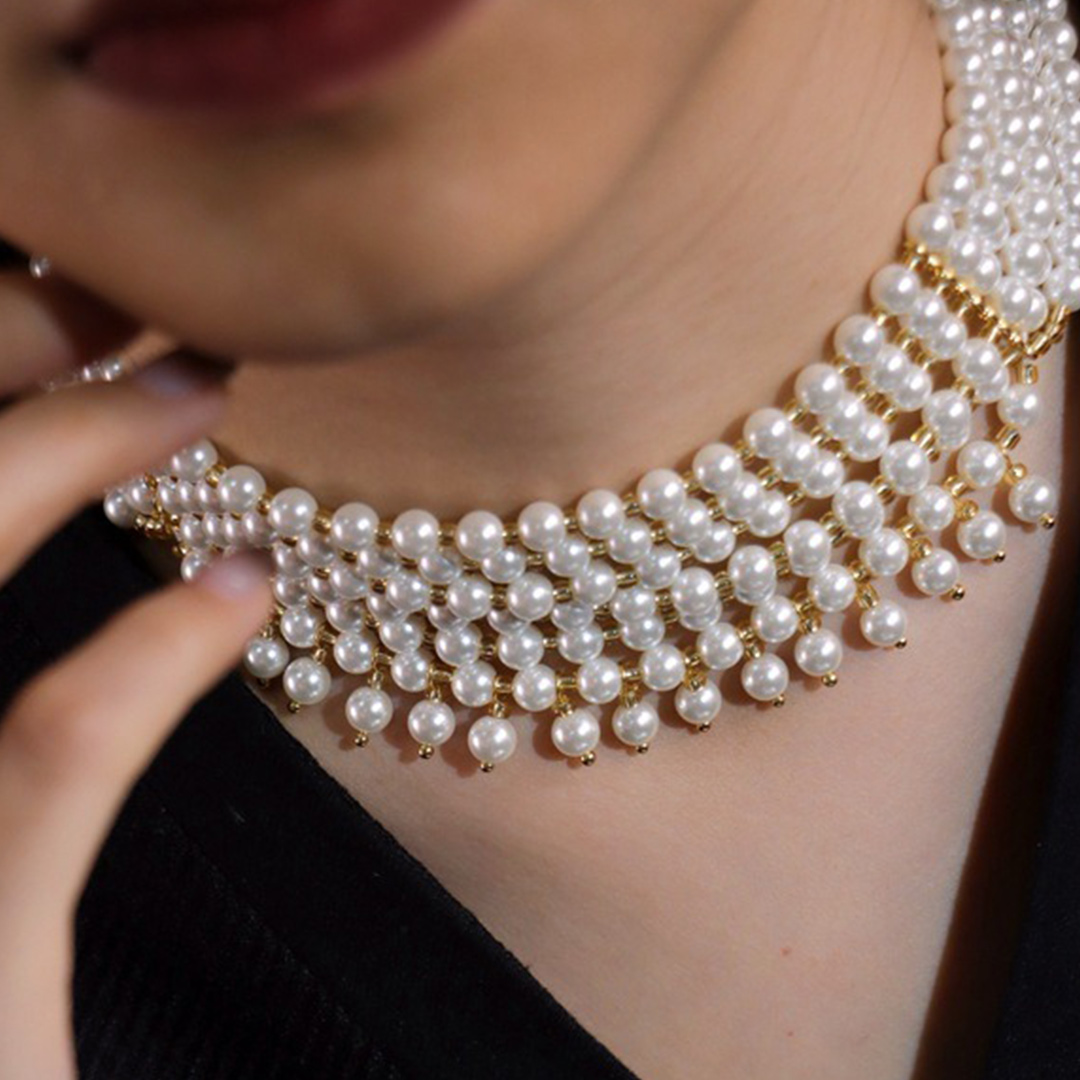 Retro Multi-Layered Pearl Necklaces