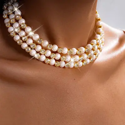 Retro Multi-Layer Pearl Necklaces Set