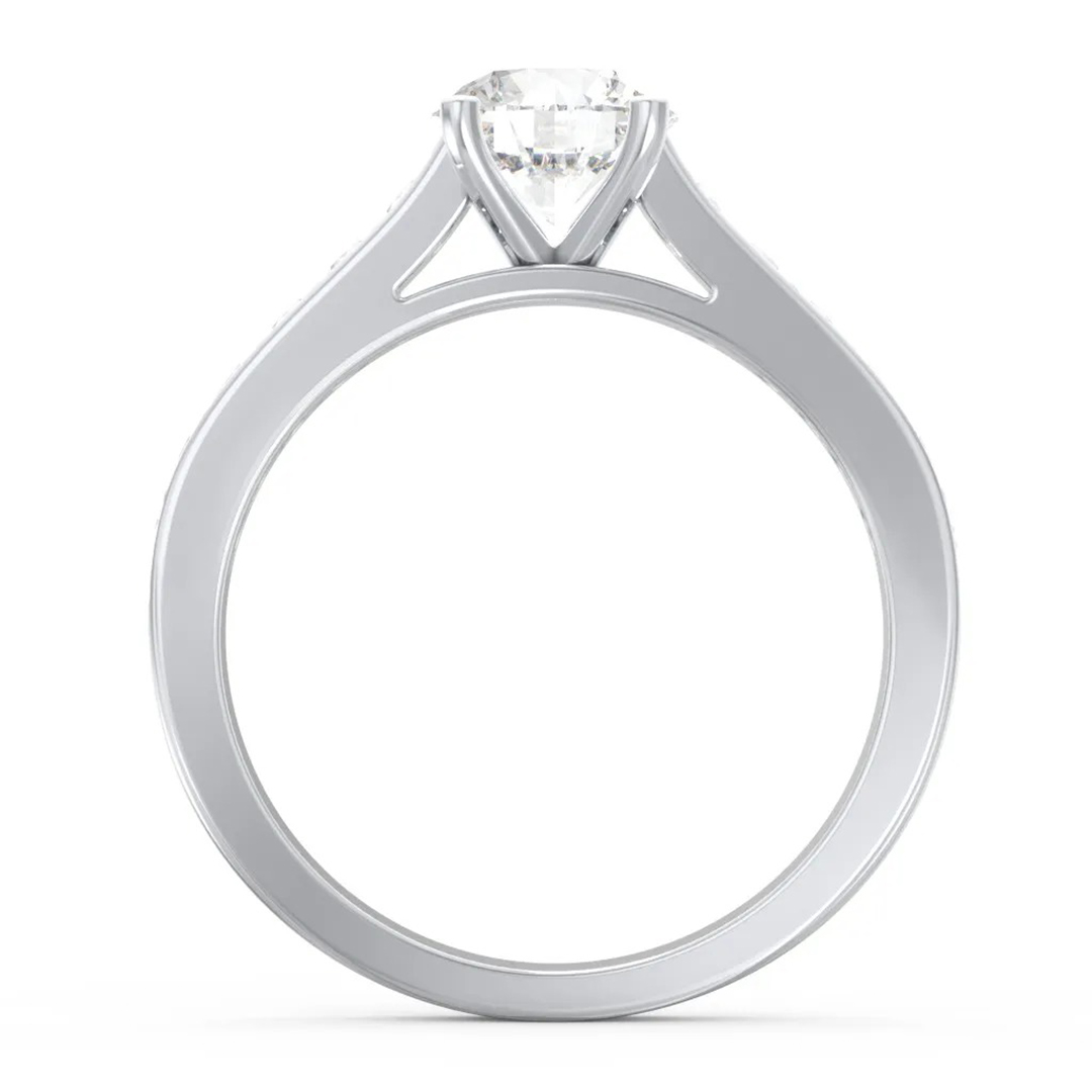 1.18CT 6.5*6.5mm Round Cut Moissanite Engagement Rings In Sterling Silver