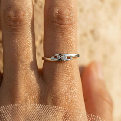 0.045CT Round Cut Moissanite Wedding Bands In Sterling Silver