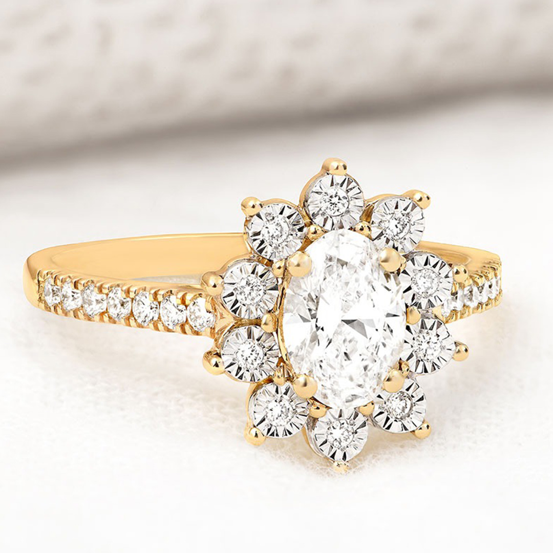 1.135CT 5*7mm Oval Cut Moissanite Engagement Rings In Sterling Silver