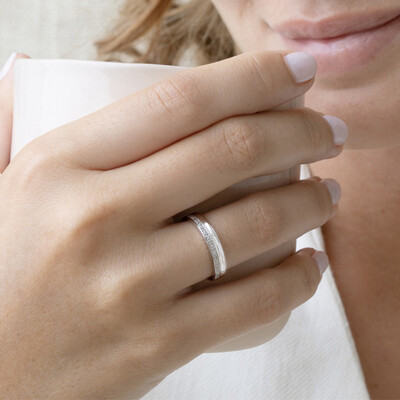 0.3CT Moissanite Wedding Bands In Sterling Silver