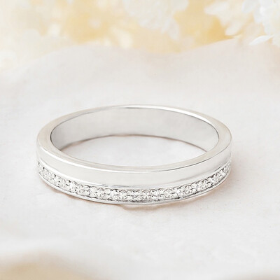 0.3CT Moissanite Wedding Bands In Sterling Silver